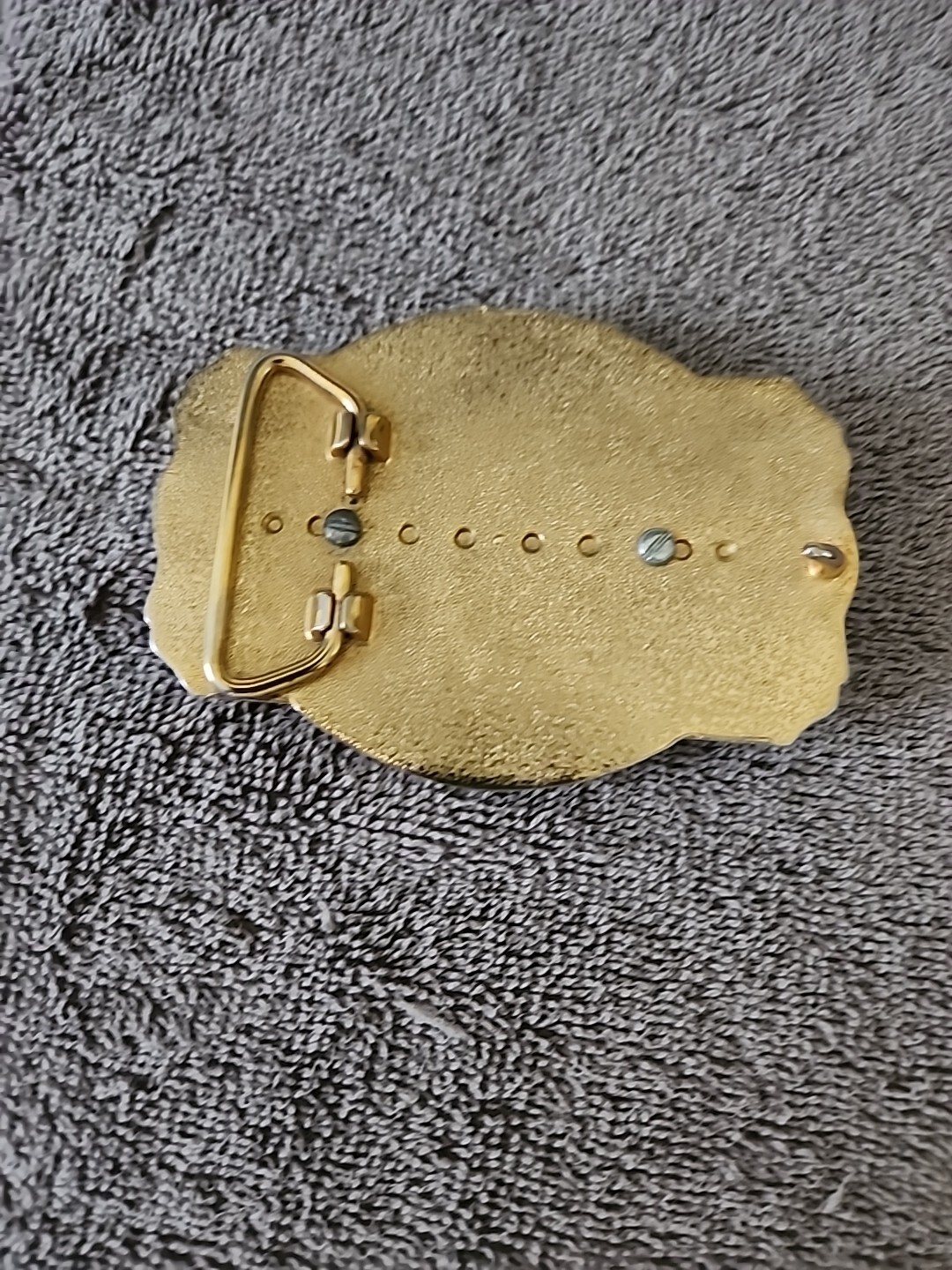 Western Belt Buckle for Men Gold Tone with Oval Stone Insert