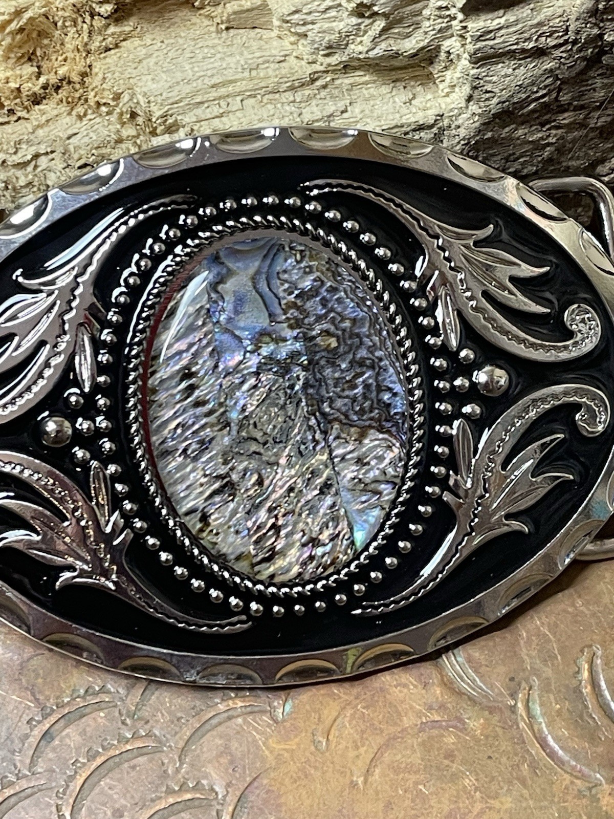 Abalone Xmas WESTERN SILVER BELT ADJUSTABLE BUCKLE MEN WOMEN UNIQUE VALENTINE