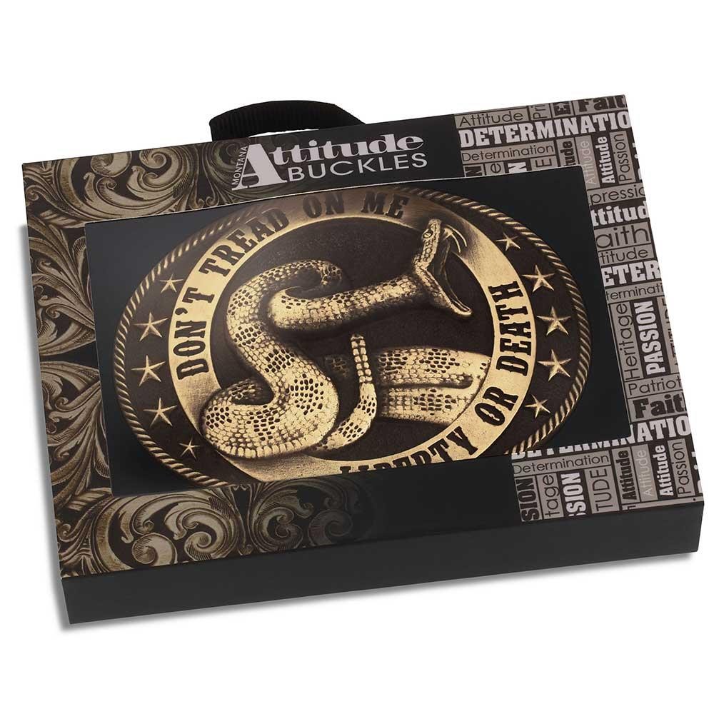 Montana Silversmiths Attitude Liberty or Death 2A Don&rsquo;t Tread On Me Belt Buckle