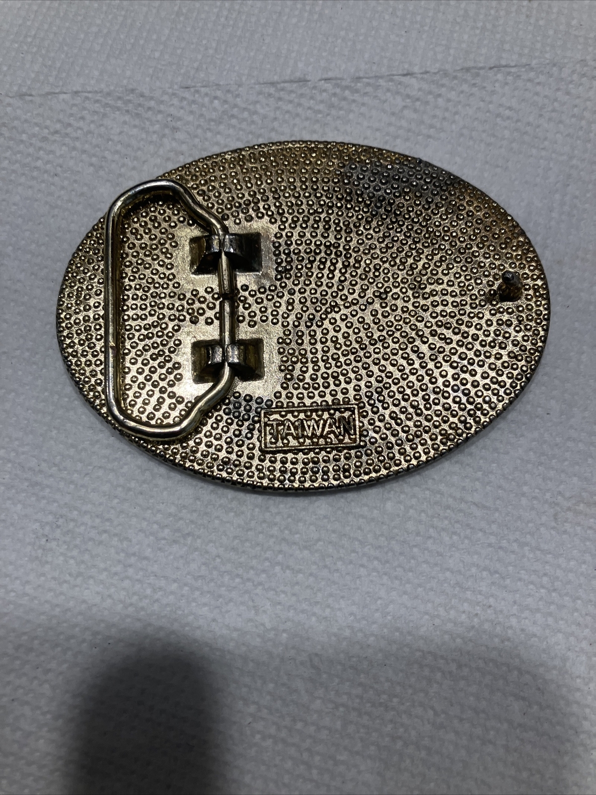 School Bus Yellow Enameled Belt Buckle vintage