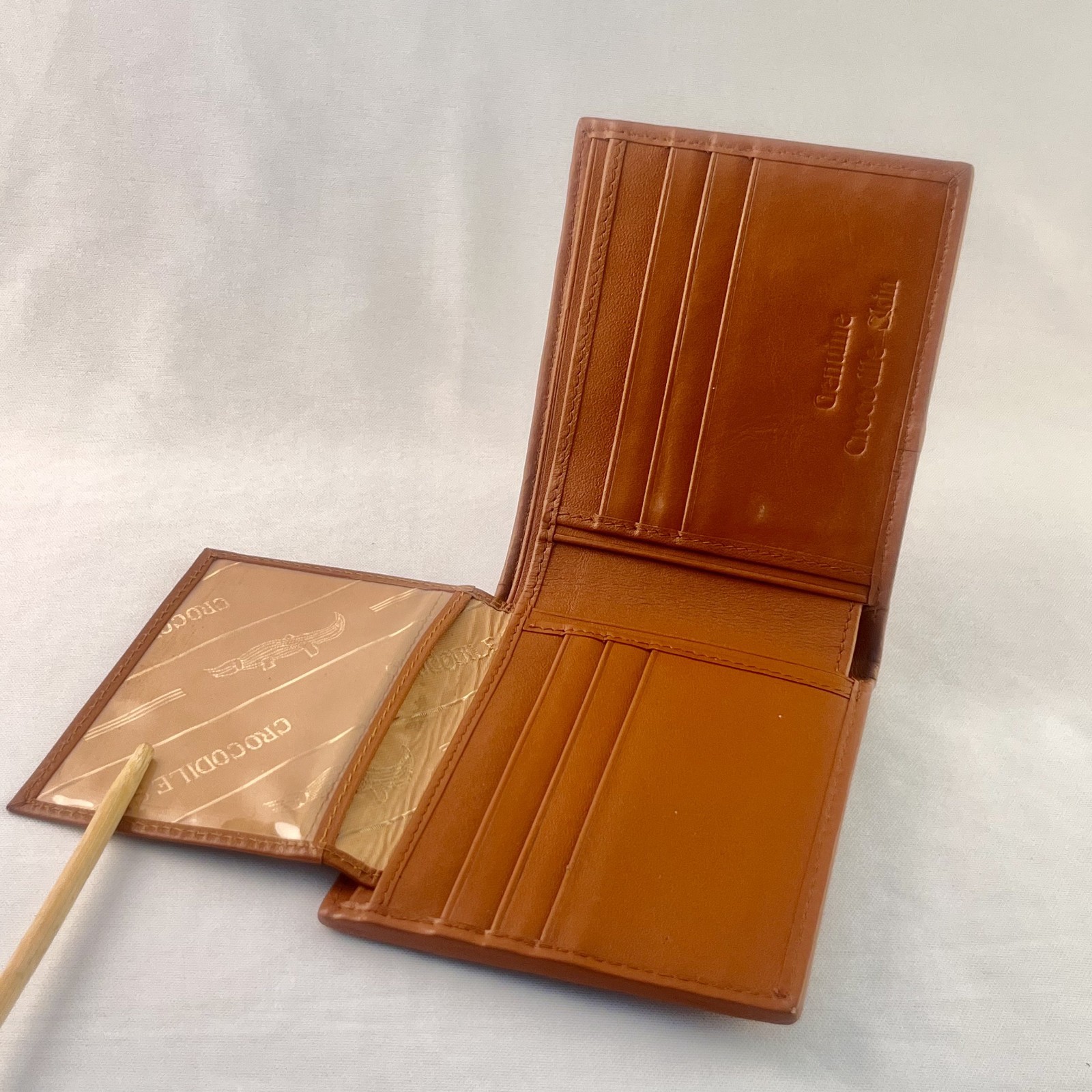 Natural Genuine Alligator Crocodile Leather skin Men Bifold Wallet Handmade 11