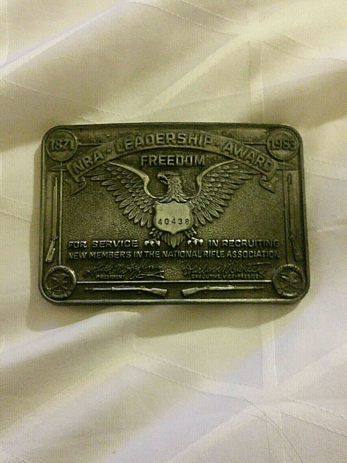 1871-1983 NRA Leadership Award Freedom Belt Buckle free shipping