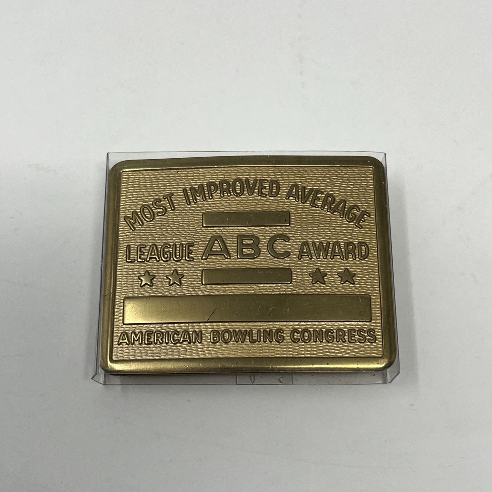 Vintage Belt Buckle American Bowling Congress Most Improved Average Award Blank