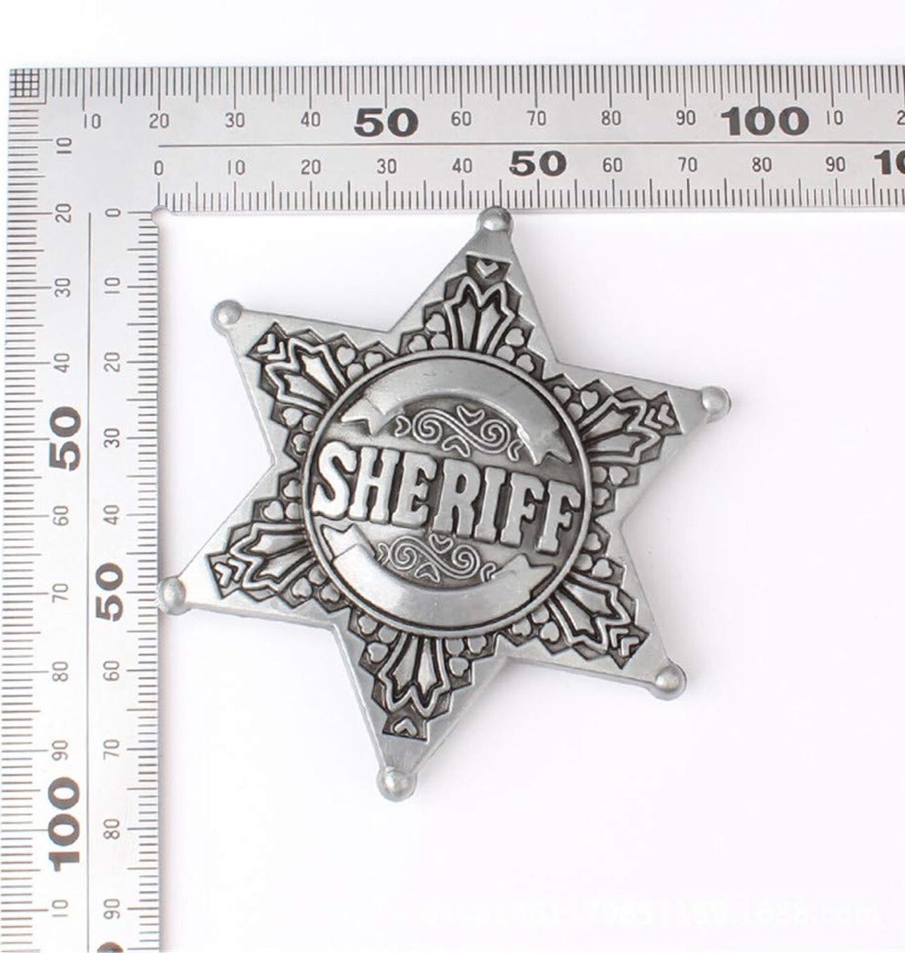 Pewter Sheriff Cop Star Badge Belt Buckle