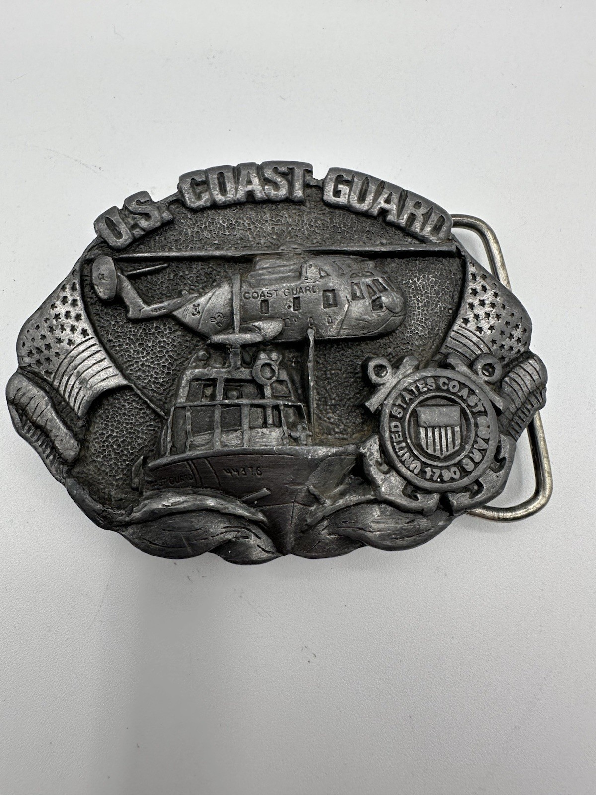 (2) Vintage United States Coast Guard Military Belt Buckle 1982/1988 Made In USA
