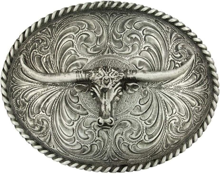 Montana Silversmiths Longhorn Collection Western Attitude Belt Buckle