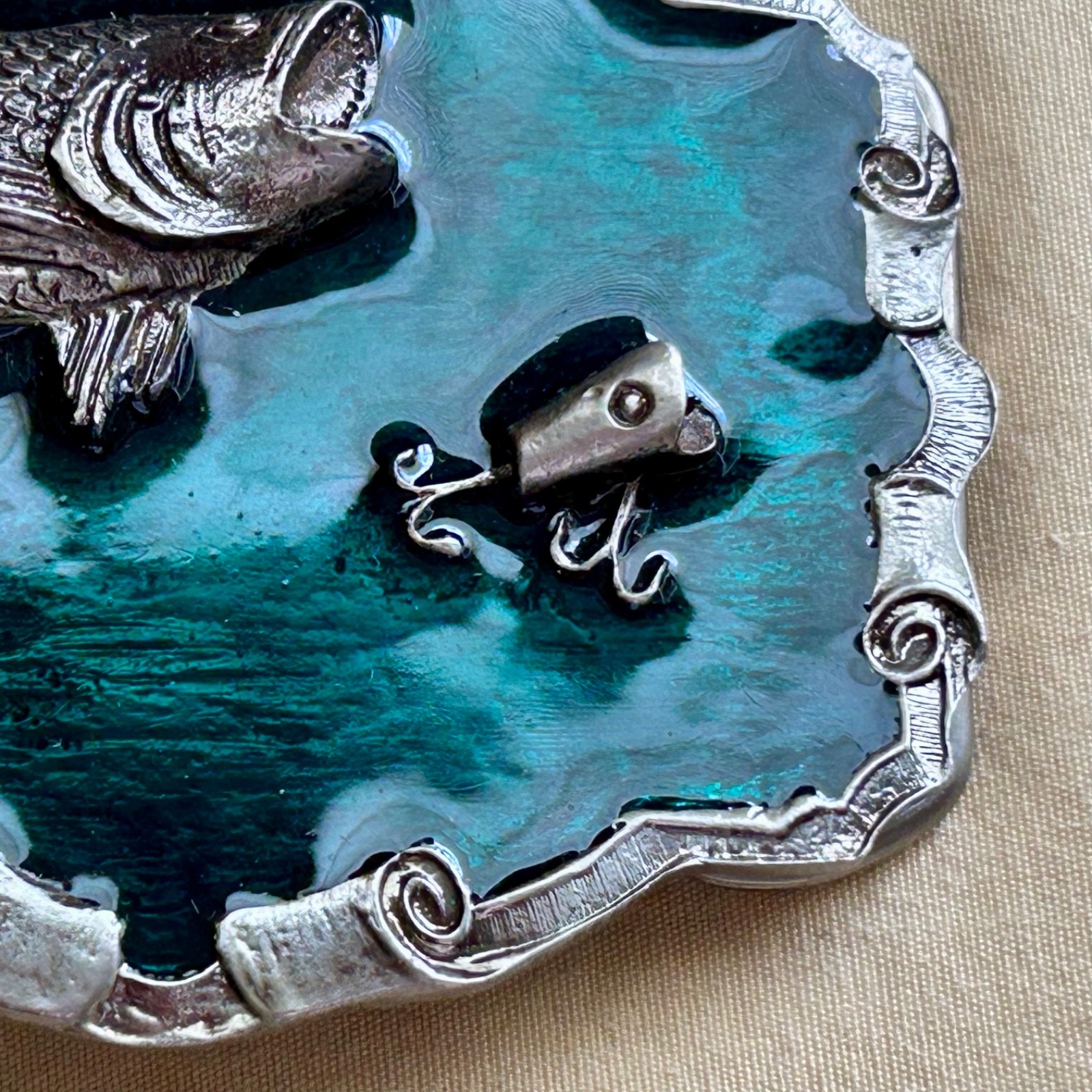 Fish Belt Buckle Green Enamel Metal Largemouth Bass and Lure 2007