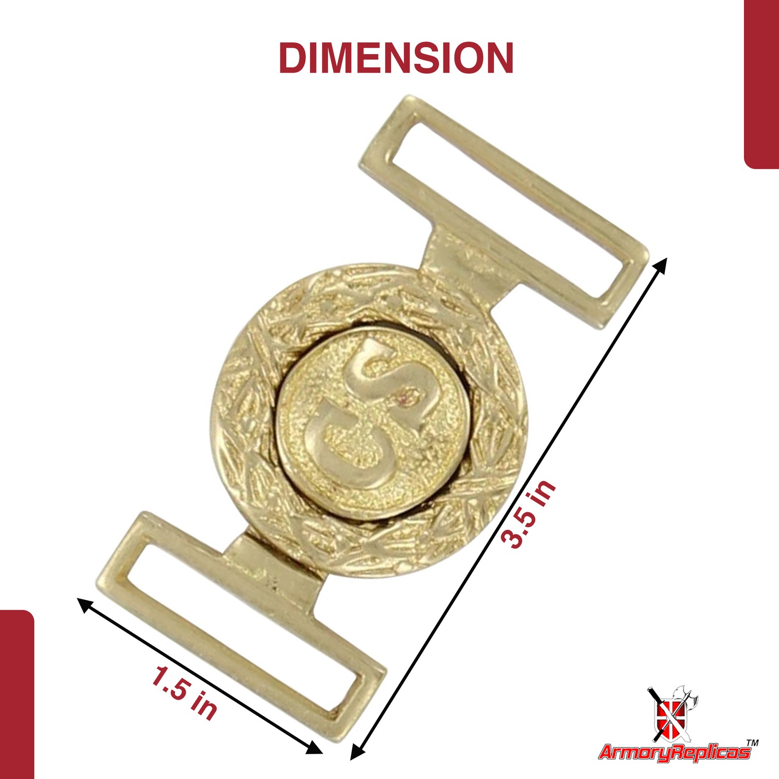 Civil War Confederate Officers Belt Buckle | Reproduction Uniform Costume Brass