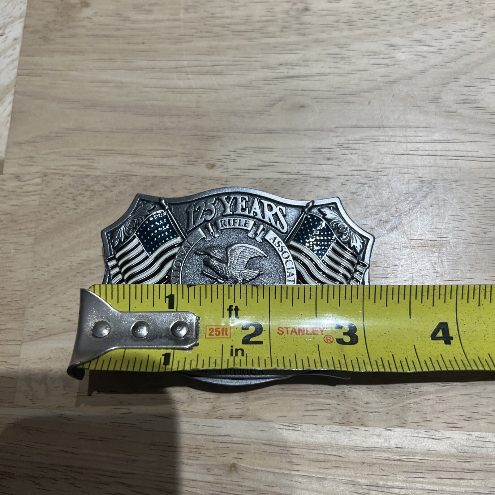 Belt Buckle-National Riffle Assoc. Of America 1871-1996 Flags,Eagle 125 Years