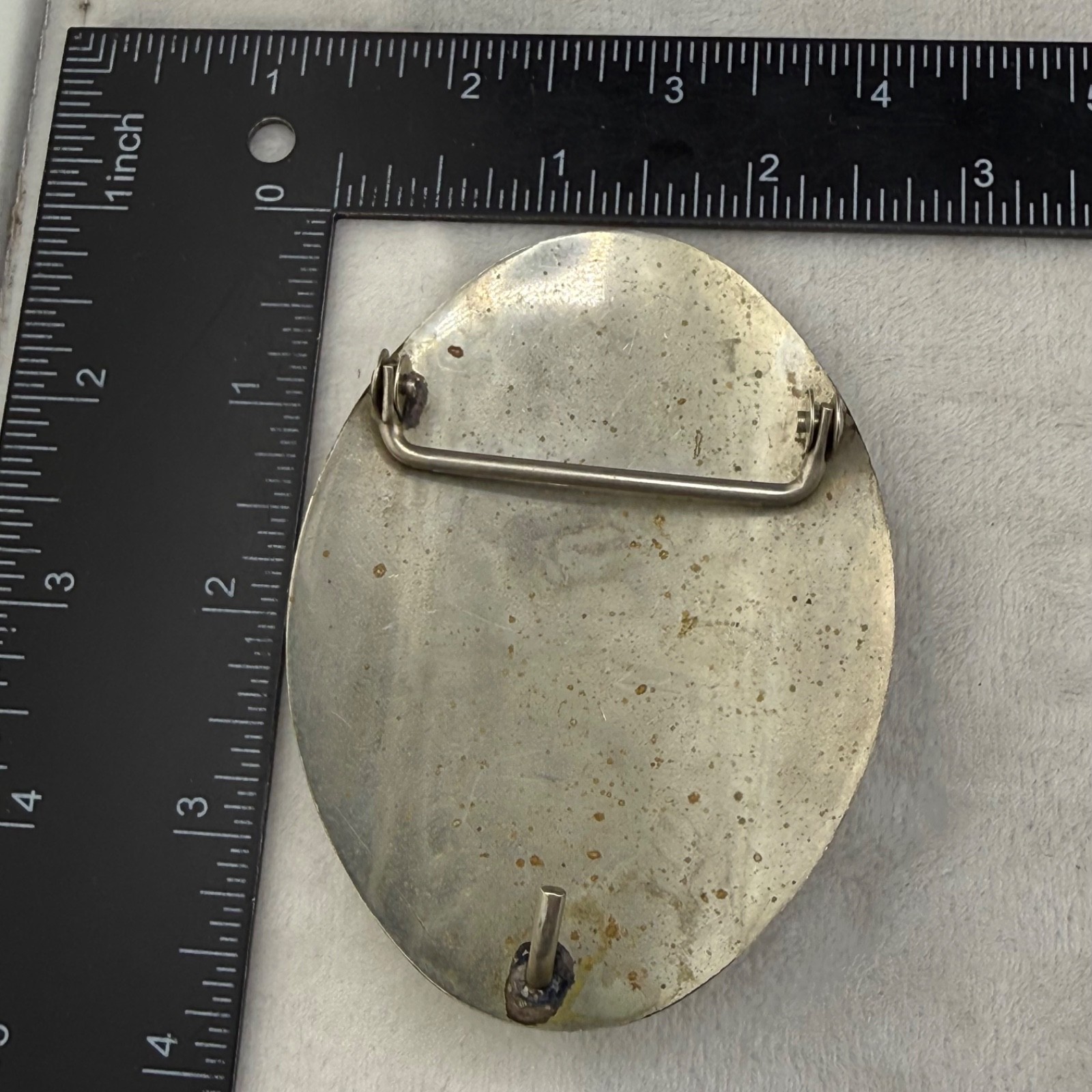 Vintage Western Belt Buckle Equestrian Red Green Polished Stone