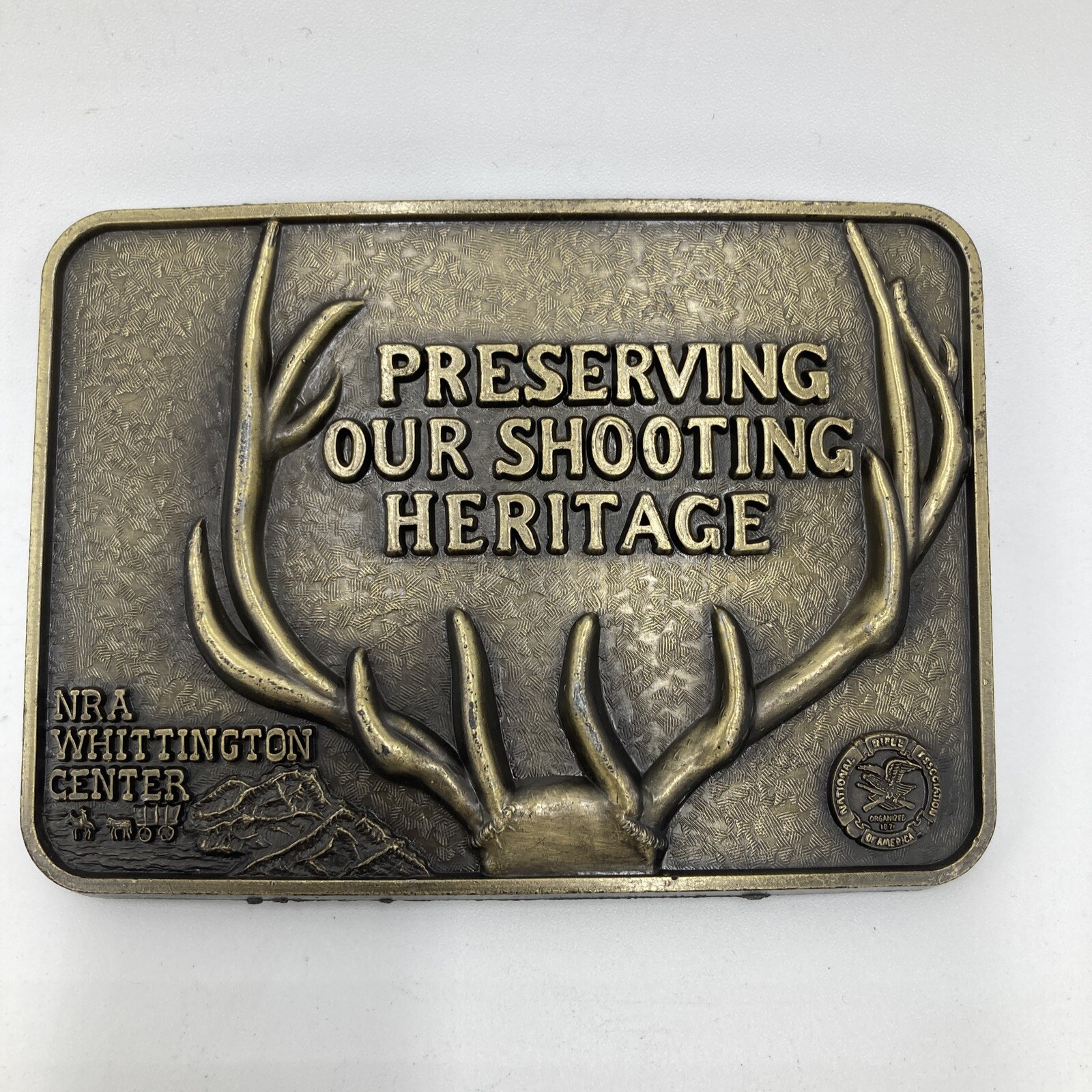 Vintage NRA Whittington Center Preserving Our Shooting Heritae Belt Buckle