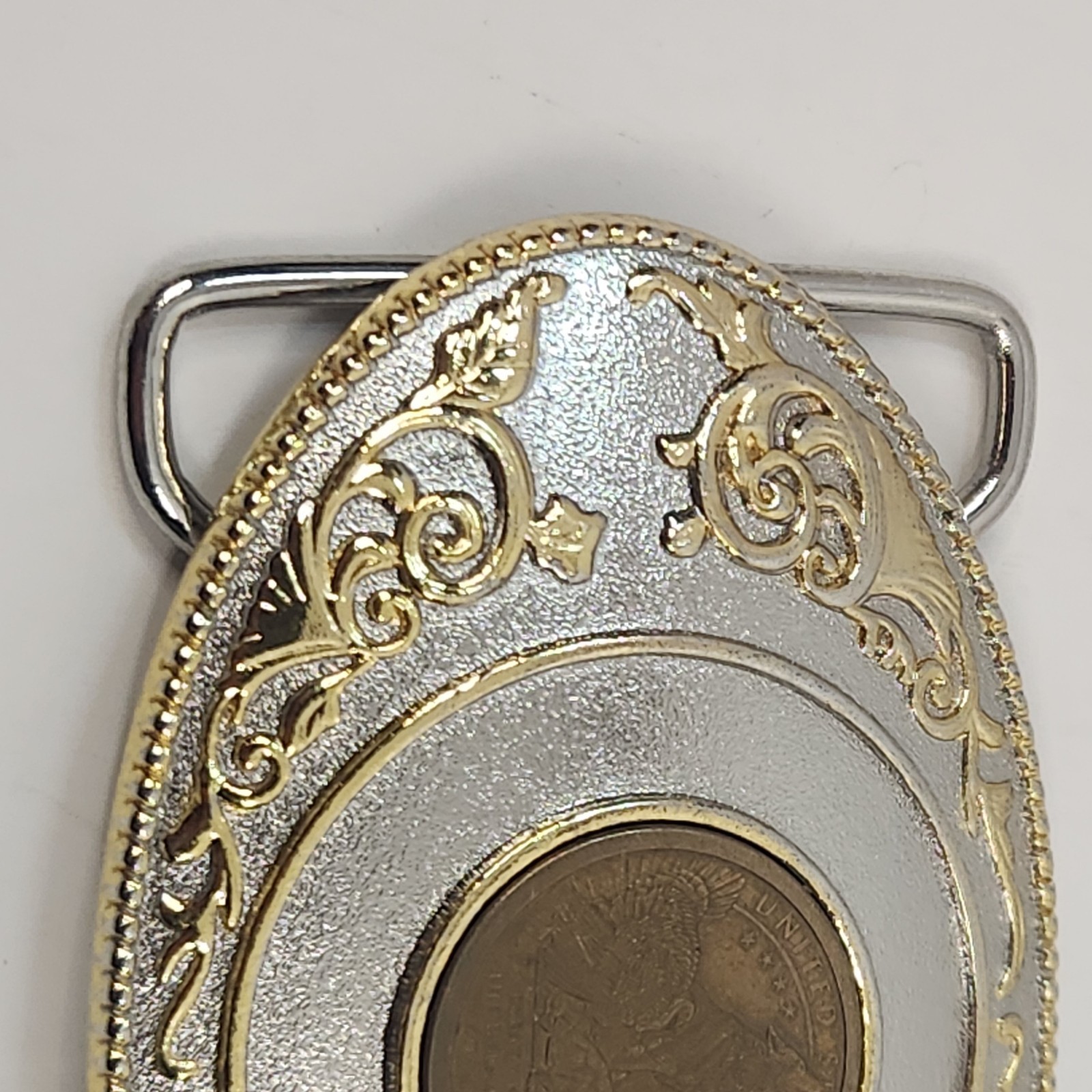 2015 Commemorative Mint Sacagawea Native American Dollar Coin Belt Buckle Oval