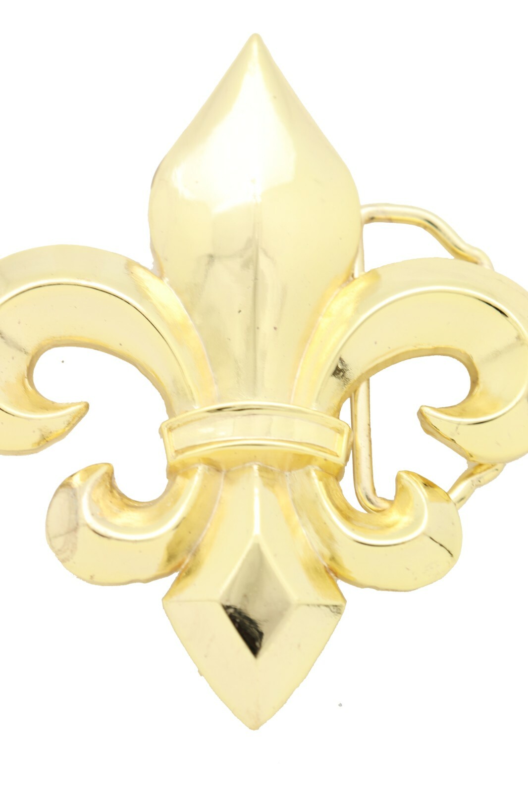 Men Women Gold Metal Belt Buckle French Symbol Fleur De Lis Lily Flower Unisex