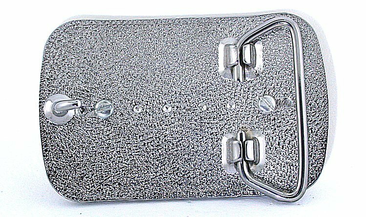 Silver Gold Diamond Cut 1957 Franklin Silver Half Dollar Rectangle Frame Buckle
