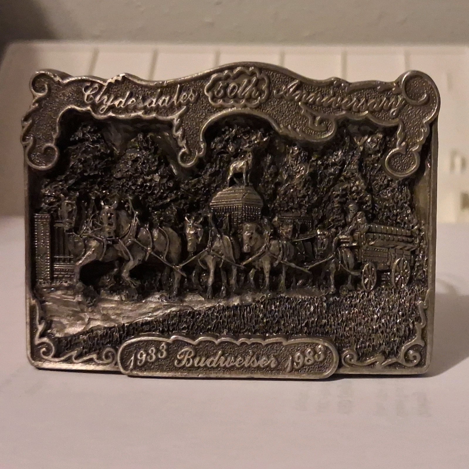 Budweiser Clydesdale 50th Anniversary Commemorative Belt Buckle
