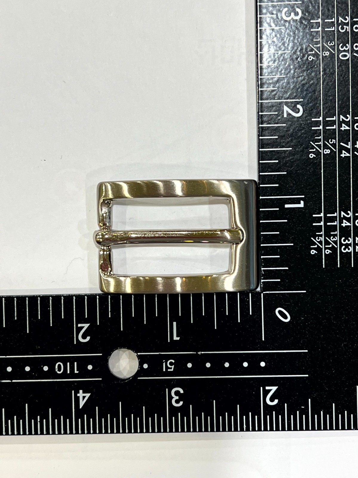 Solid Brass Polished Nickel Belt Buckle Made in Italy Fits 0.98&Prime; Belt Strap