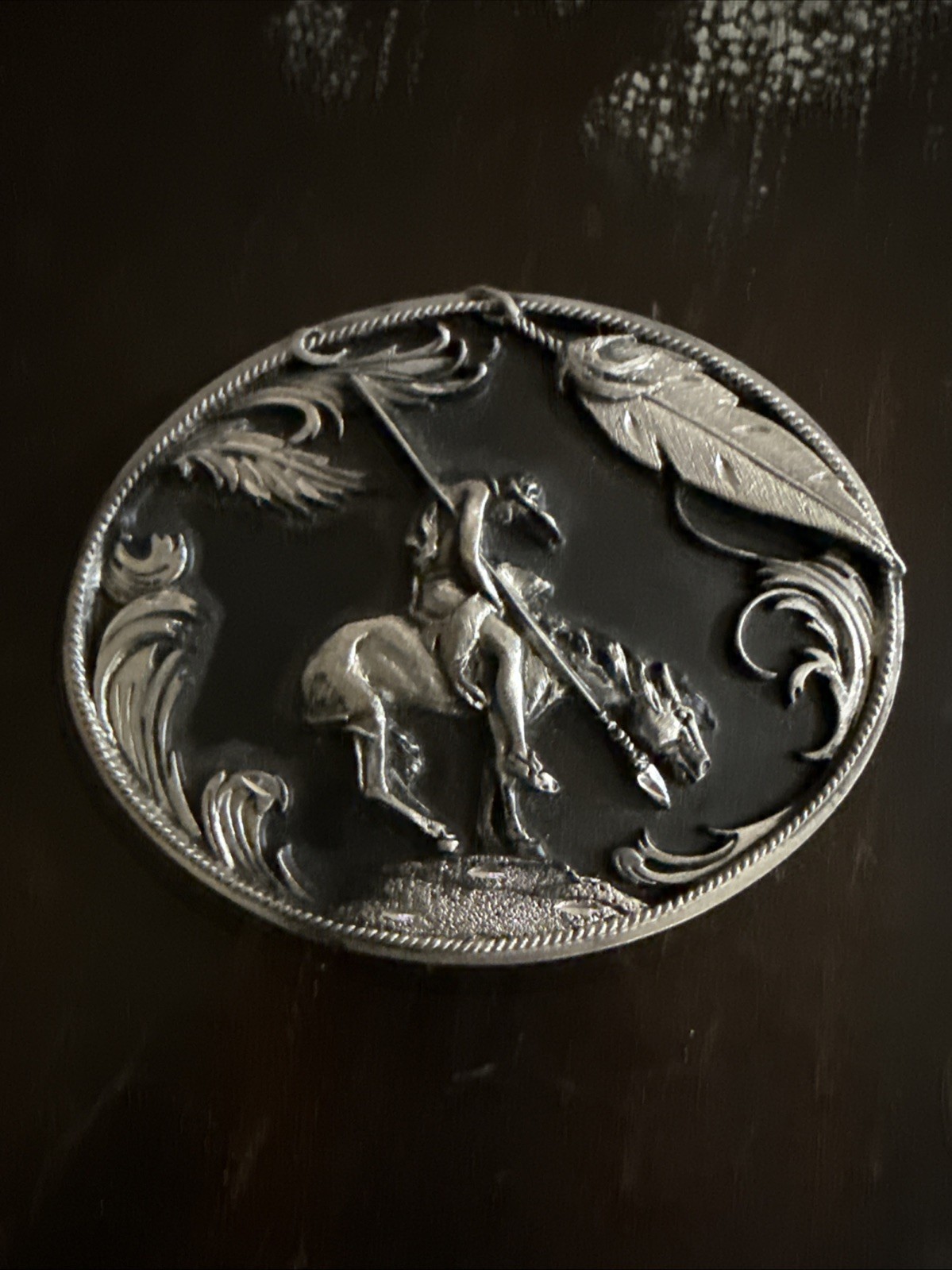 Siskiyou Vintage 1995 Belt Buckle C-2 Indian Native American End Of Trail
