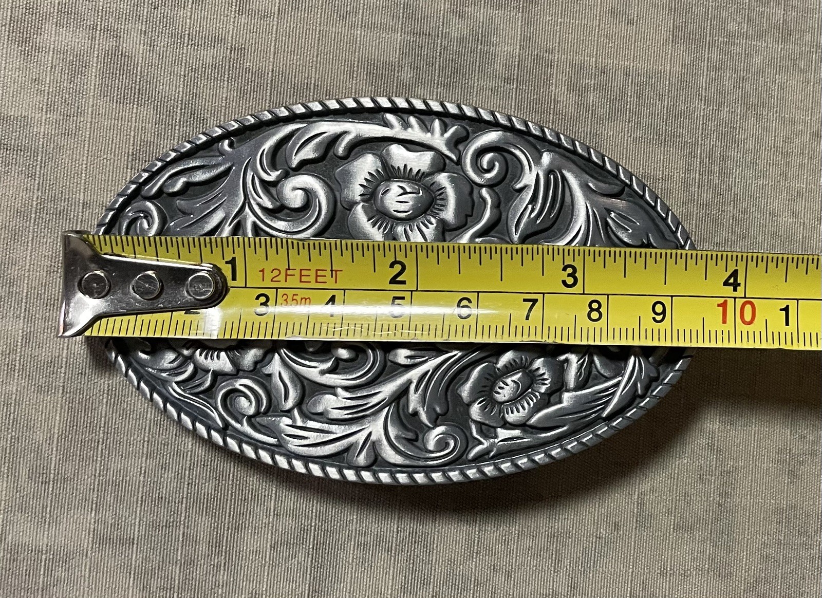 Set of 2 Landsun Western Belt Buckles, Howling Wolf And Floral Design NWB