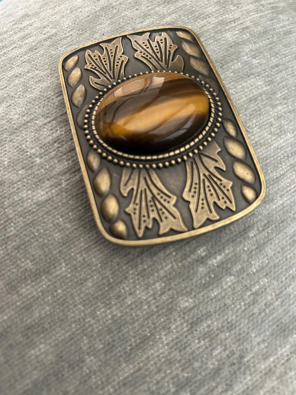 Tiger Eye Belt Buckle Antique Gold Western Cowboy Rodeo Cowgirl Statement Style