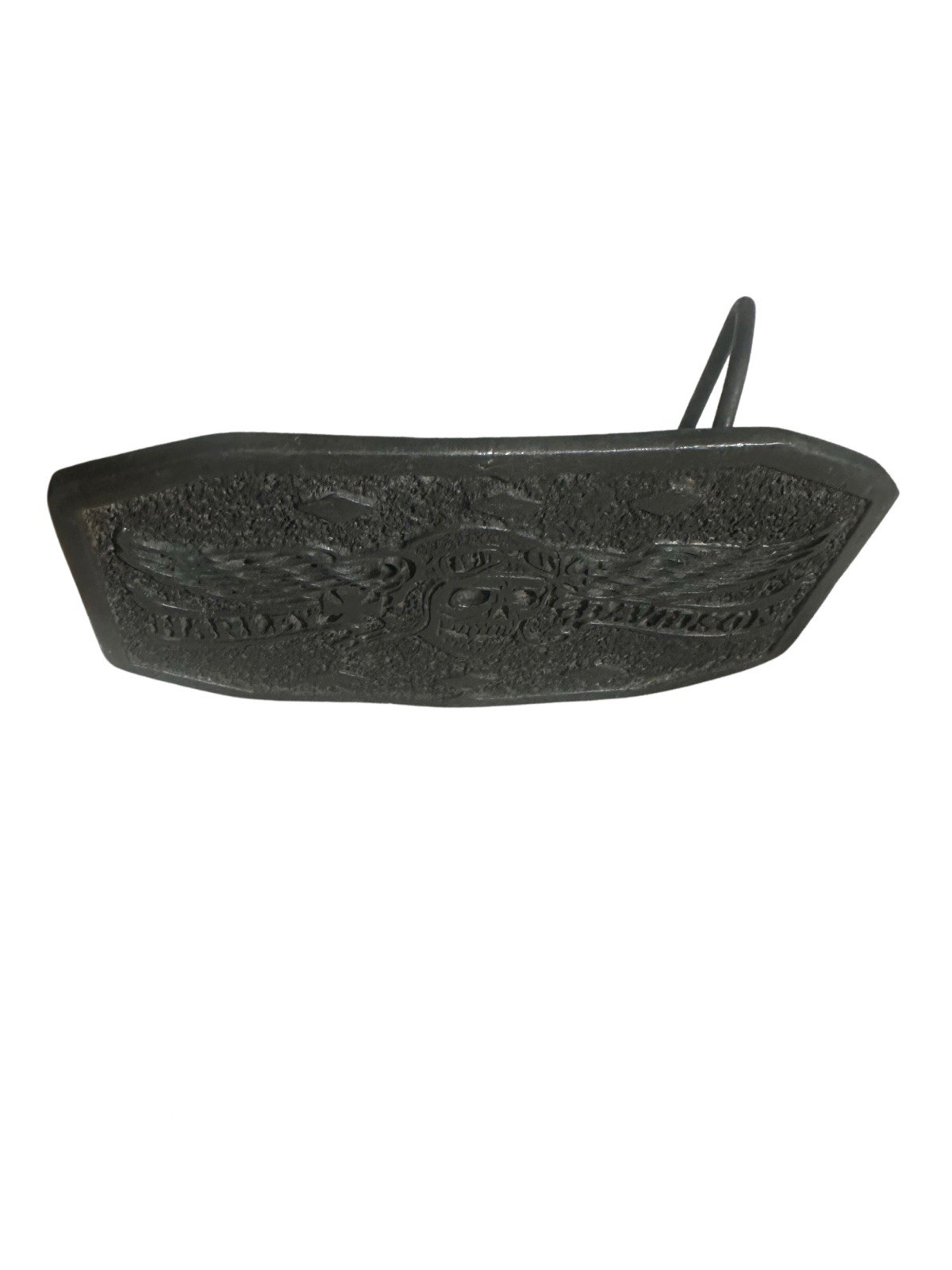 Harley Davidson Winged Skull Graphite Metal Belt Buckle Heavy Biker Motorcycle