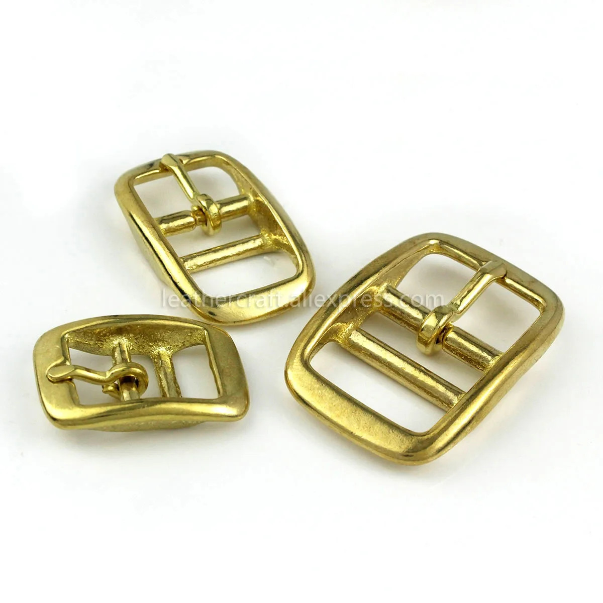 1Pcs Solid Brass Belt Buckle Middle Center Bar Single Pin Belt Buckle Leather Cr