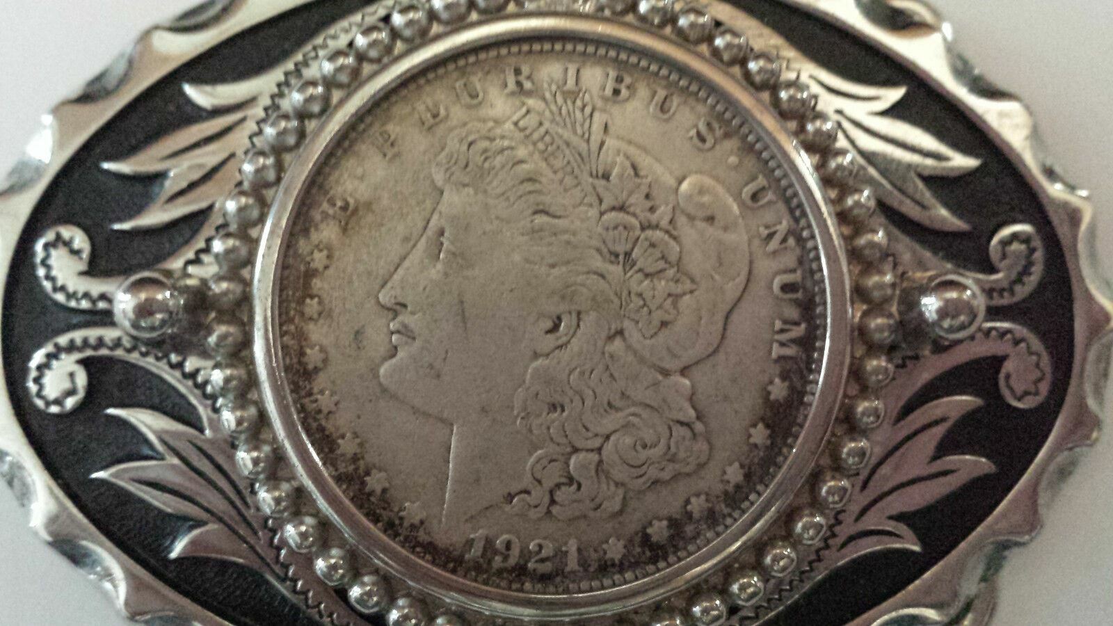 Vintage Large 1921 E Pluribus Unum Coin Belt Buckle Cowboy – NEW