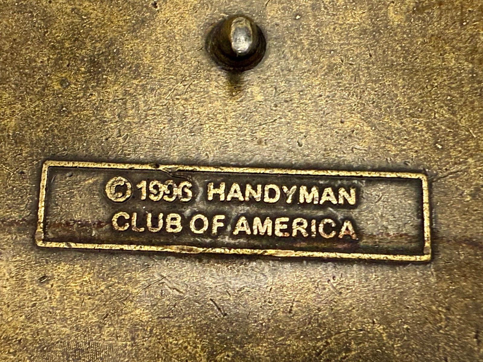 1996 Handyman Club of America *Life Member* Vintage 1996 Brass Tone Belt Buckle