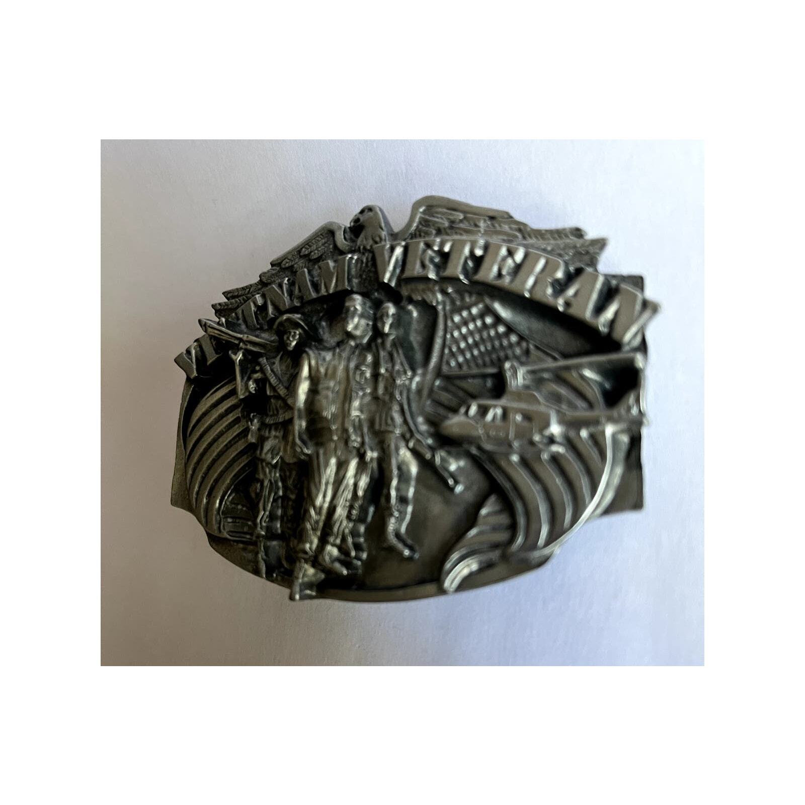 Vietnam Veteran Grey Belt Buckle