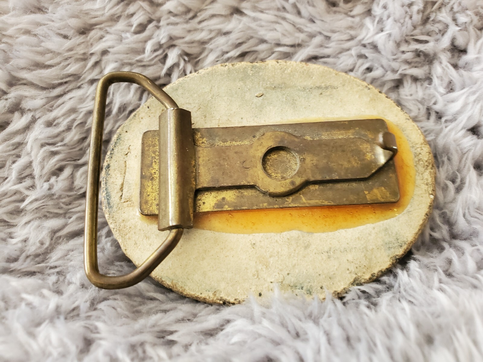 belt buckles for men vintage – Pourous stone base with polished stone inset