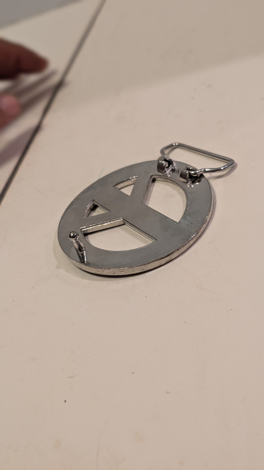 Vintage Style Black & Silver Peace Sign Belt Buckle Hippie Punk Emo Y2K