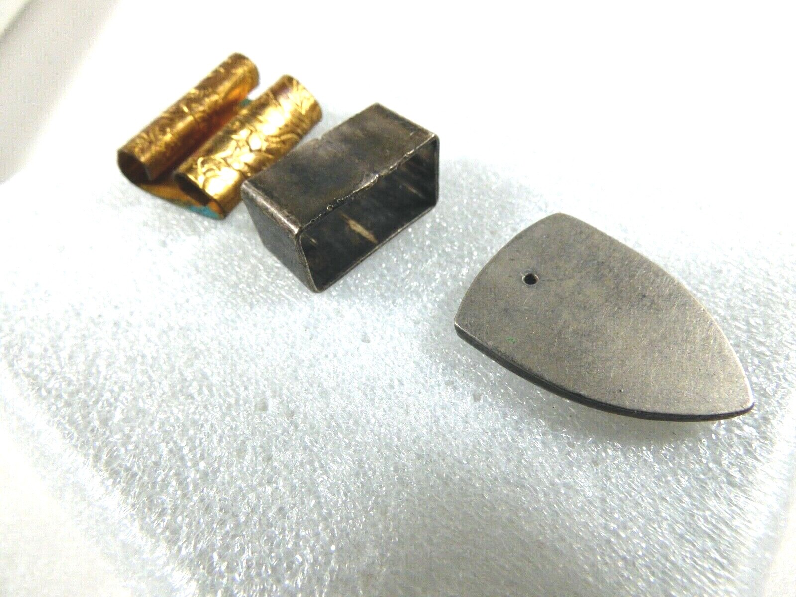 Antique VTG Bolo Gold & Silver tone Metal Belt holder parts lot of 3