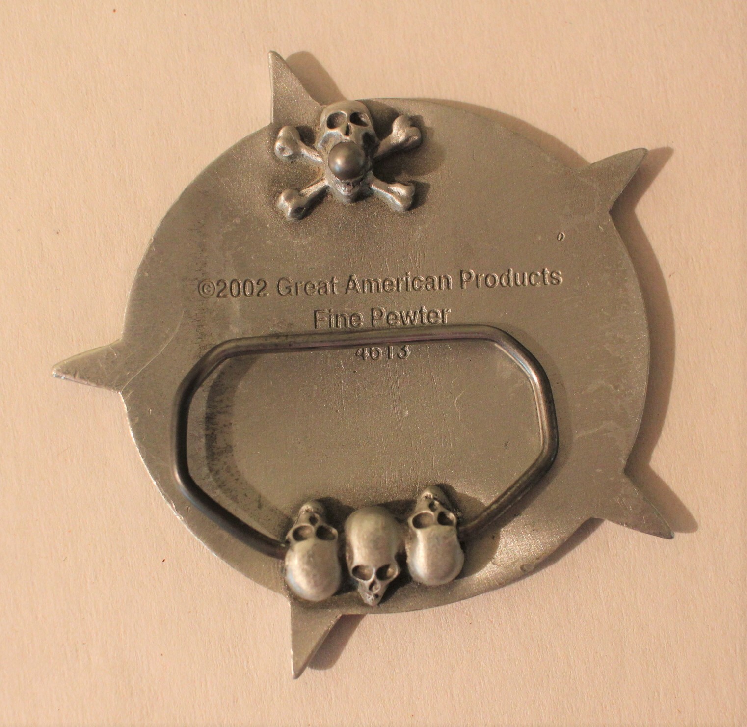 Nautical Star Red/Black Belt Buckle 2002 Great American Products Fine Pewter