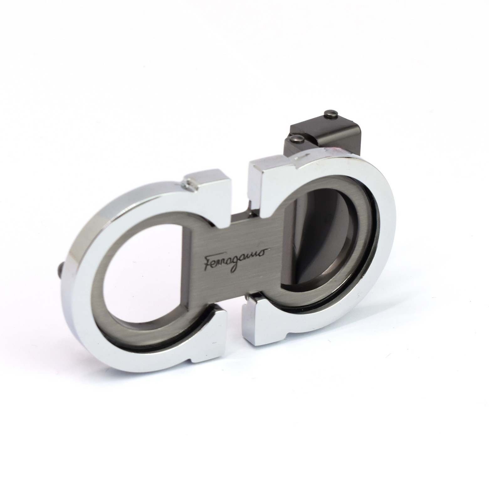 Salvatore Ferragamo Alloy Belt Buckle for 34-35mm leather strap-Silver with Gray