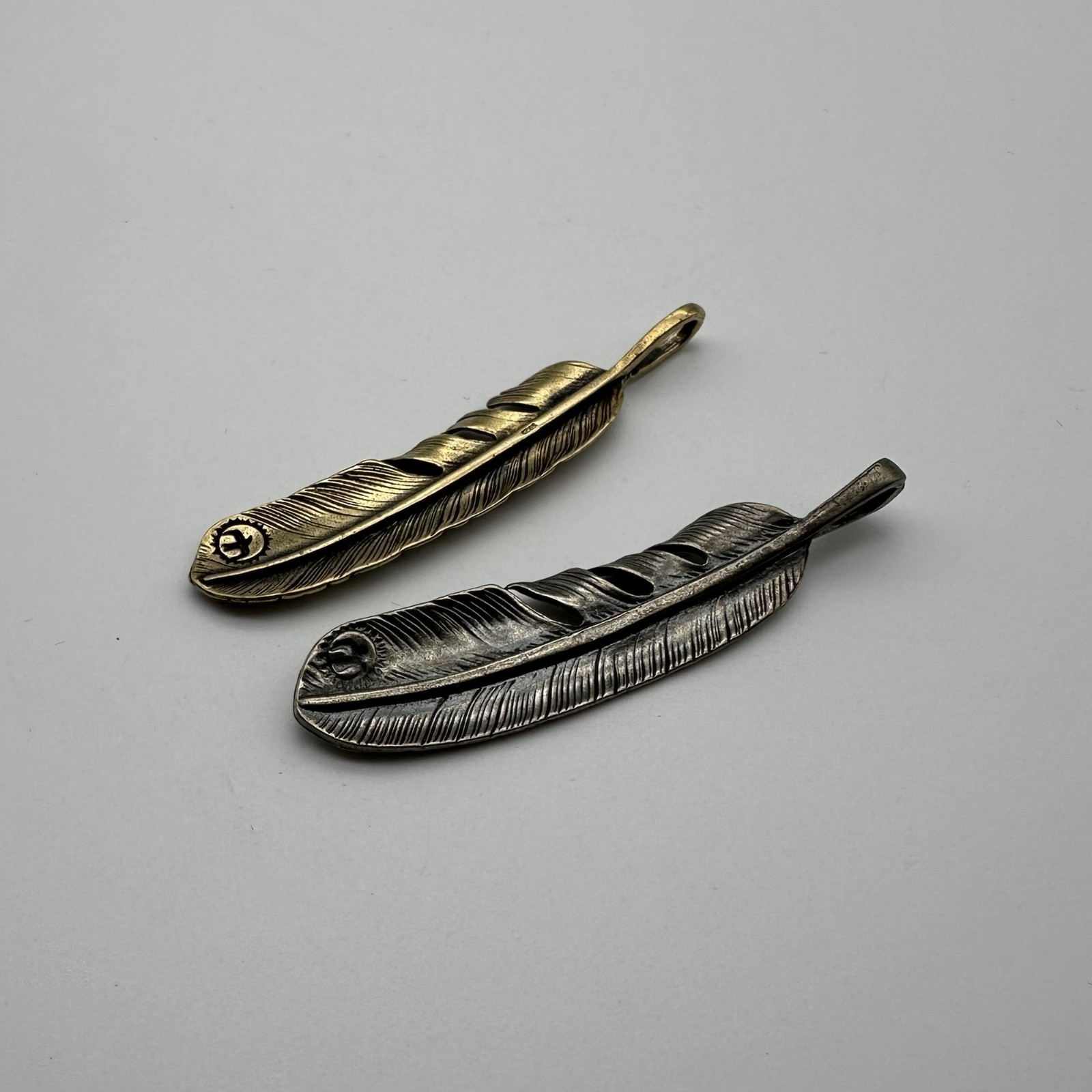 Retro Copper Feather Charm Keychain Decoration Embellishment lot