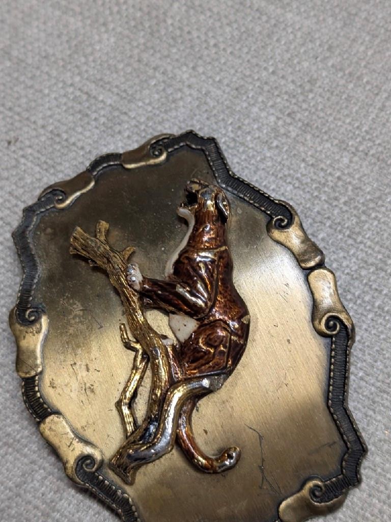 vintage COUGAR belt buckle PANTHER mountain lion BRASS western 1970s cat tree