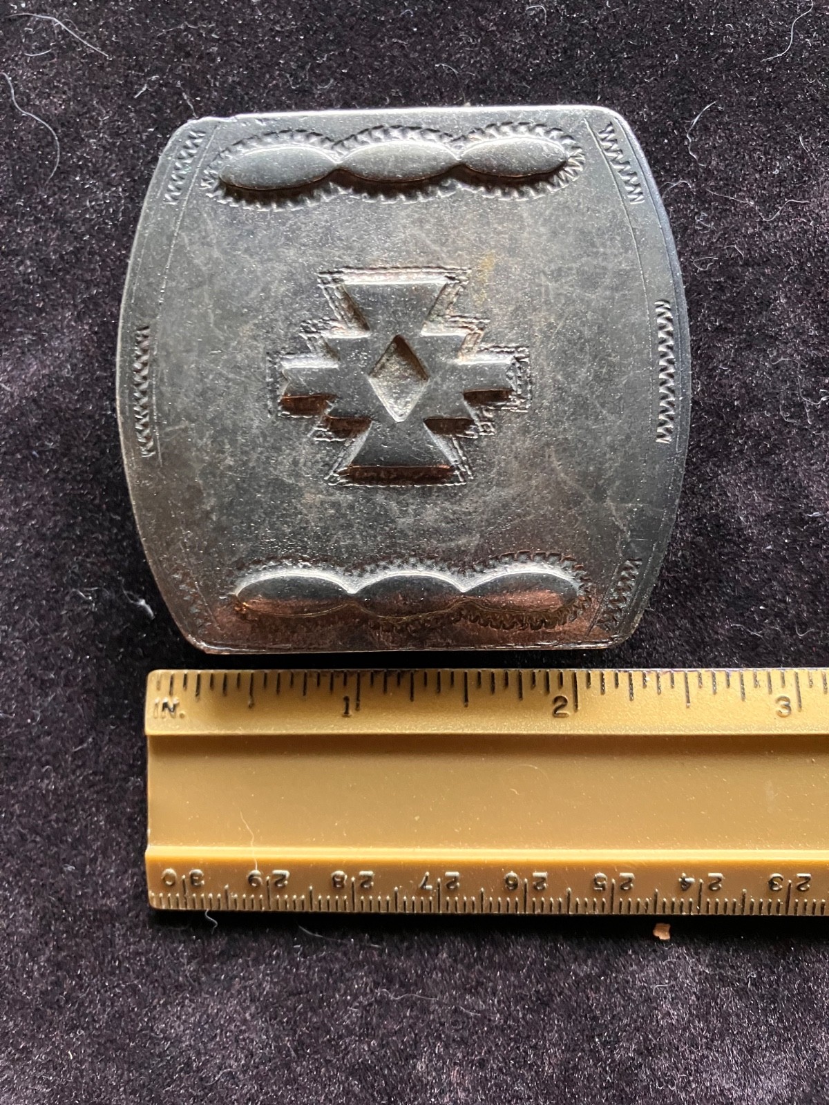 Lot of 3 silver belt buckles, southwestern style, one made in Italy