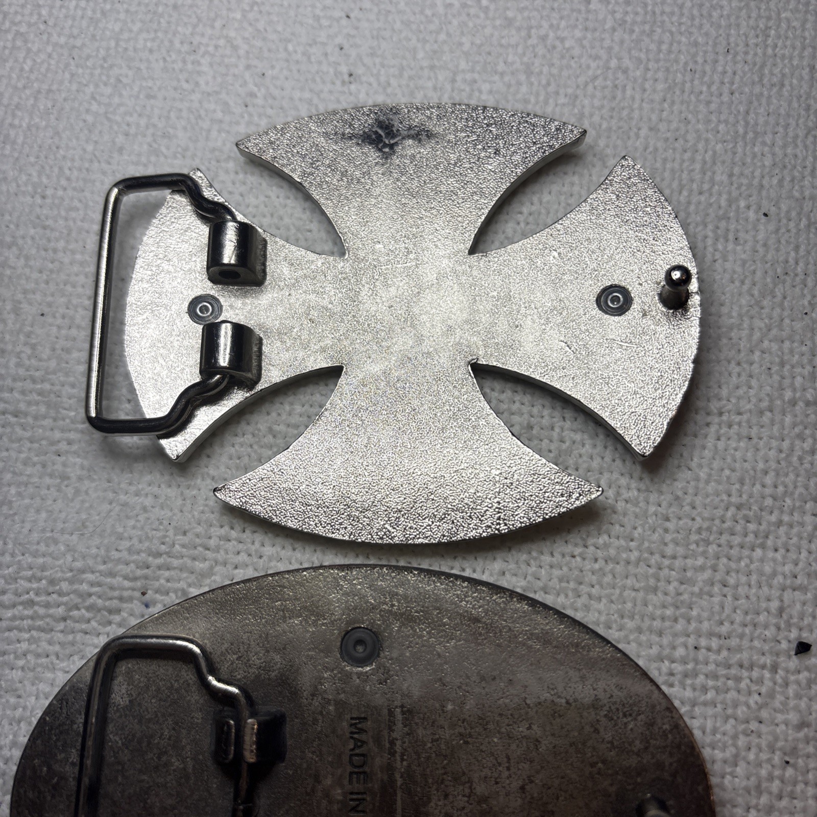 Gothic Black with Silver Cross Belt Buckles Lot Of 2