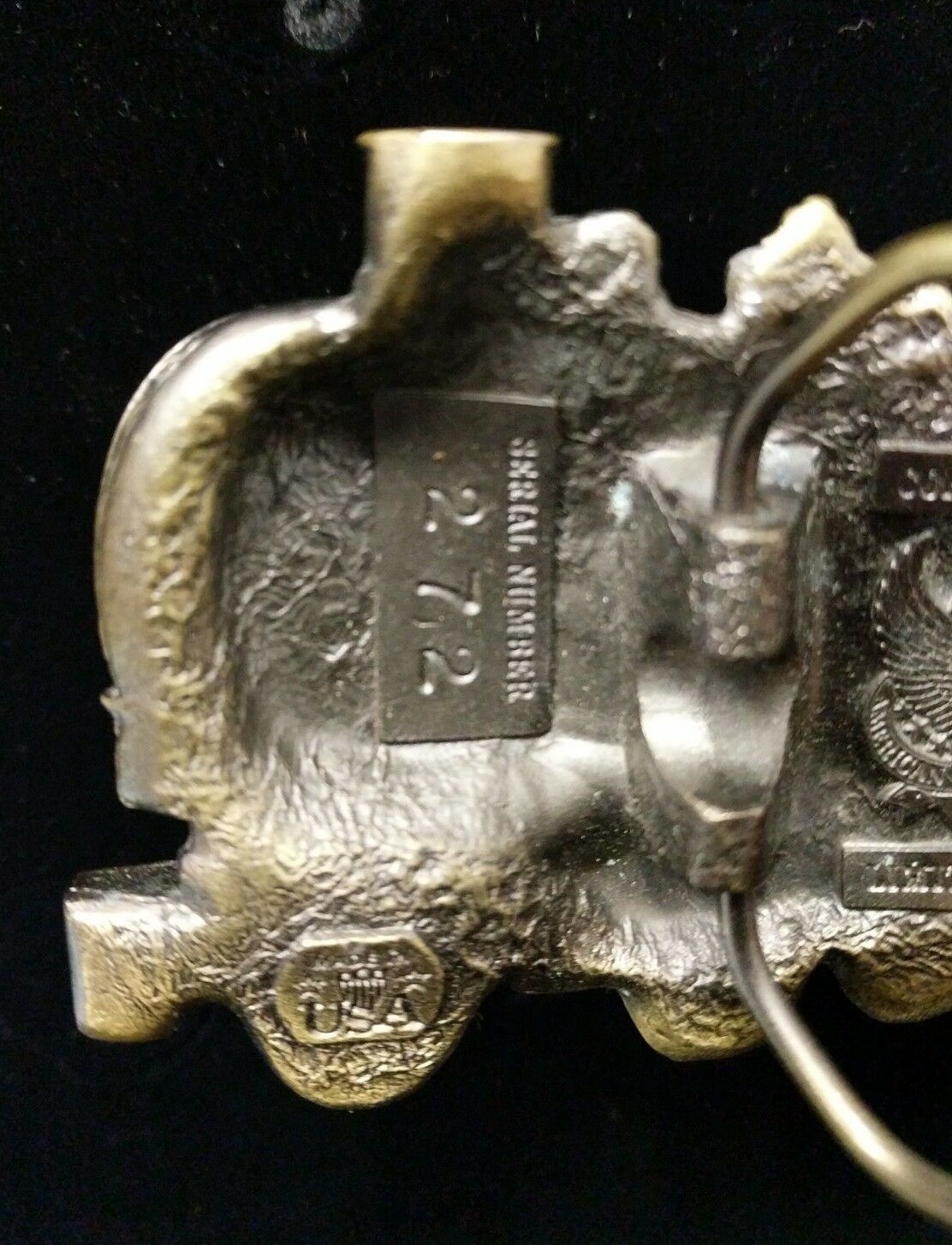 Vintage 1980 Belt Buckle Great American Buckle Co Train Steam Engine Signed #&rsquo;d