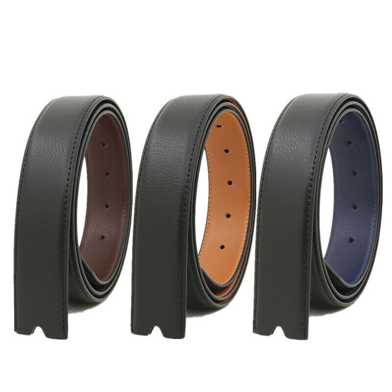 Genuine Leather Belt Men Automatic Replacement Belt Strap No Buckle Double-sided