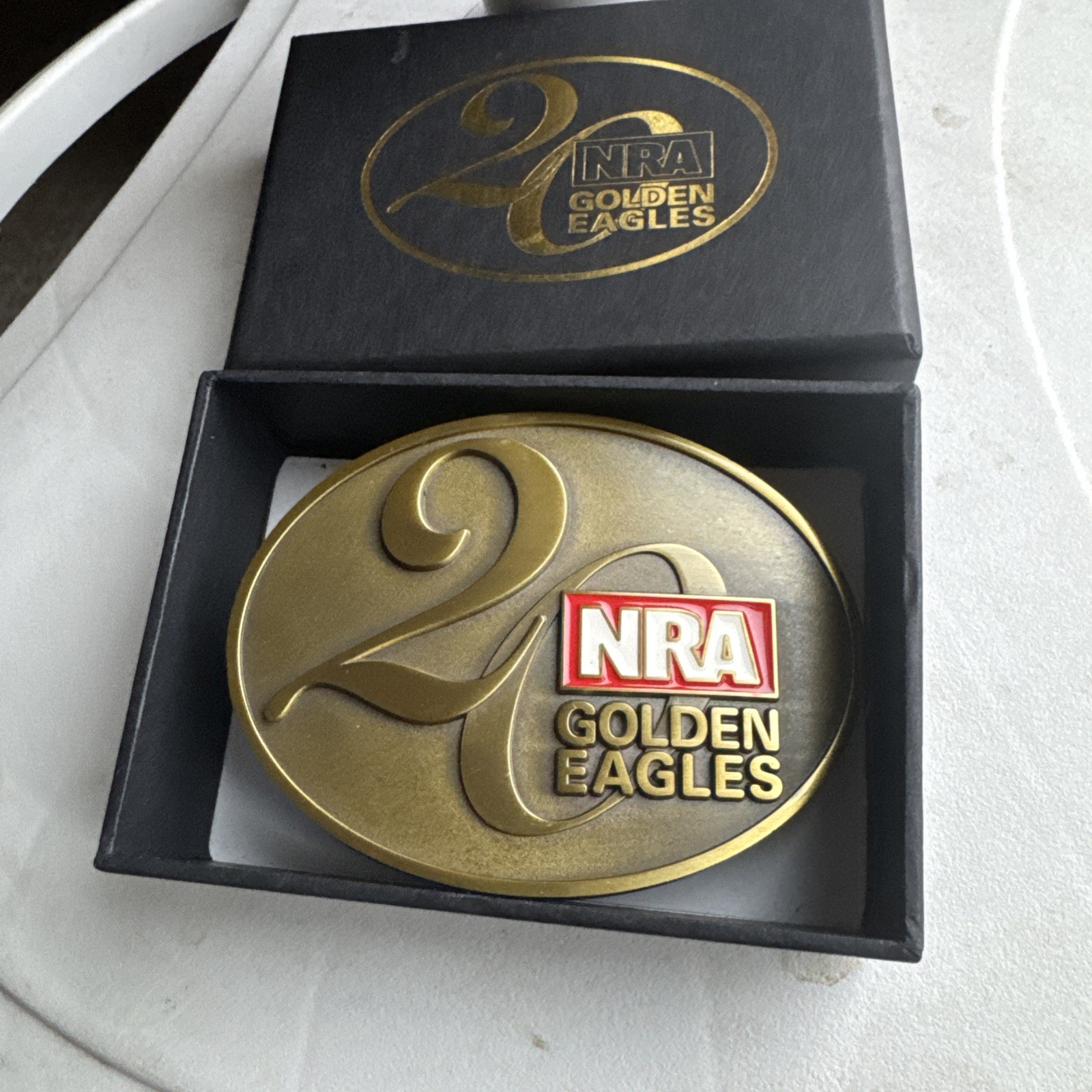 NRA National Rifle Association Golden Eagles 20 Belt Buckle NEW in Box