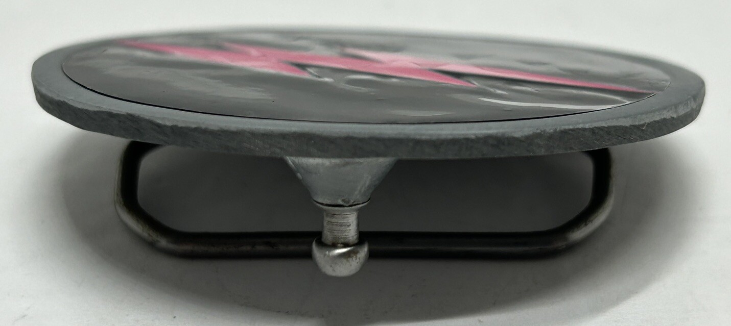 Lightning Bolt Belt Buckle Black Pink PEWTER 2002 NOS Great American Products