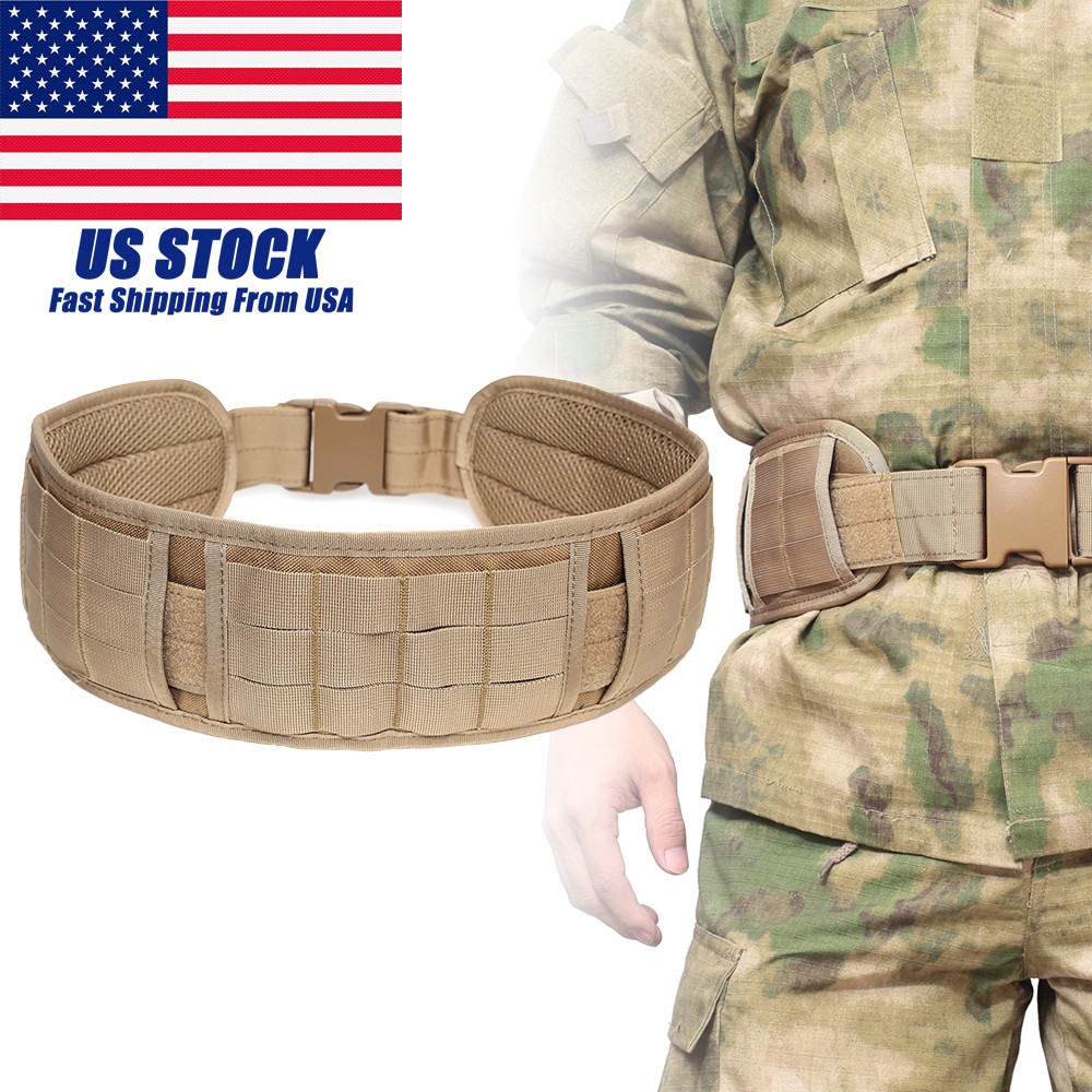 Military Waist Belt Molle Multi-Purpose Quick Release Padded Hunting Patrol Belt