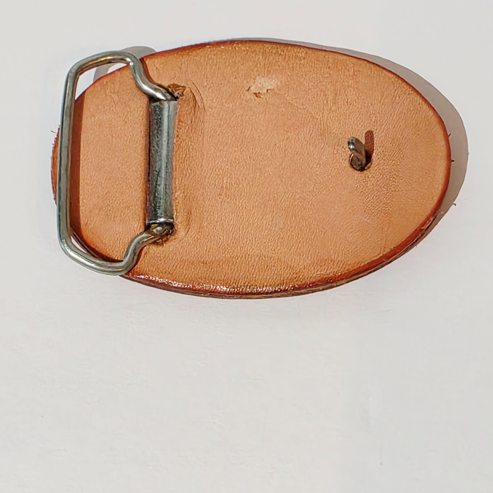 Vintage Shriners Tooled Leather Masonic Belt Buckle Masons Temple Brown