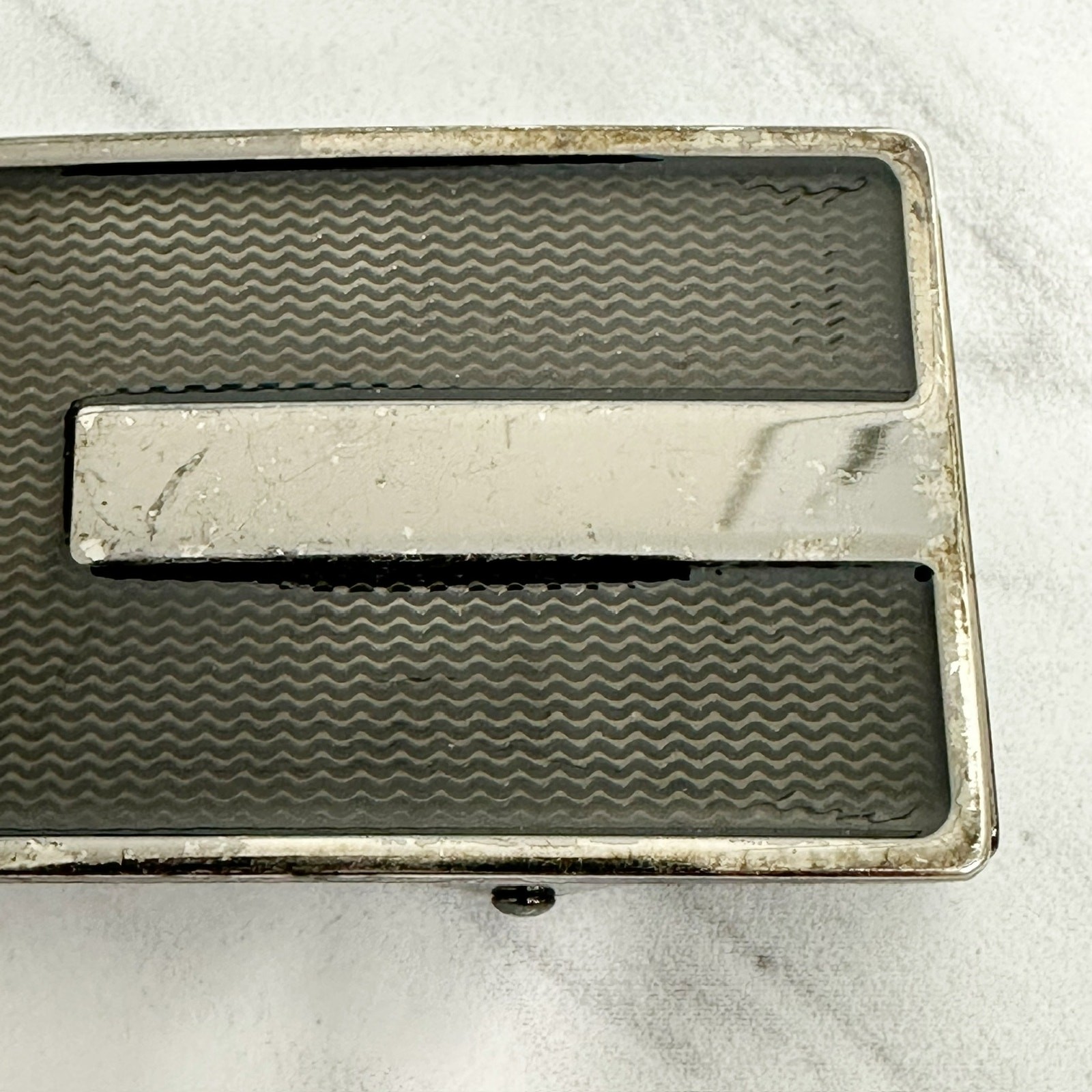 Textured Gunmetal Tone Reversible Clamp On Belt Buckle
