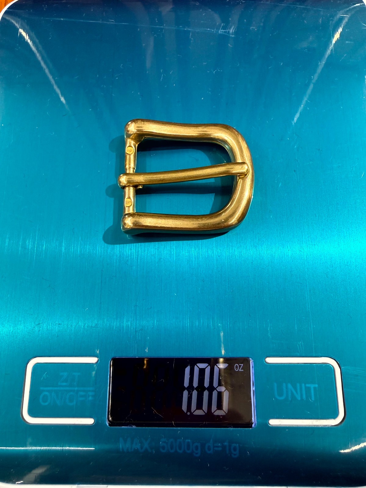 Solid Brass Raw Brass Belt Buckle Made in Italy Fits 0.98&Prime; Belt Strap