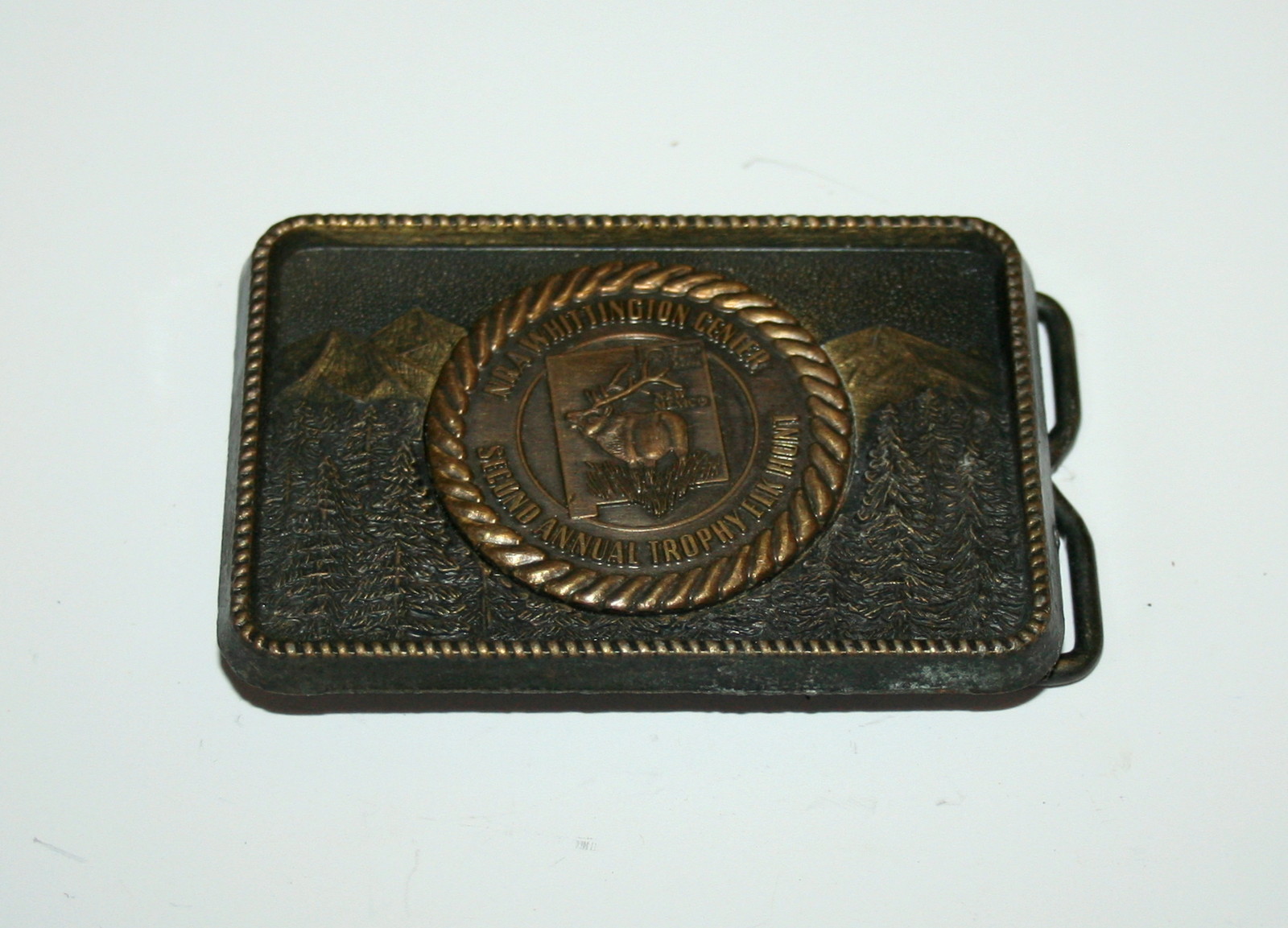 Vintage NRA National Rifle Assoc Whittington Center 2nd Elk Hunt NOS Belt Buckle