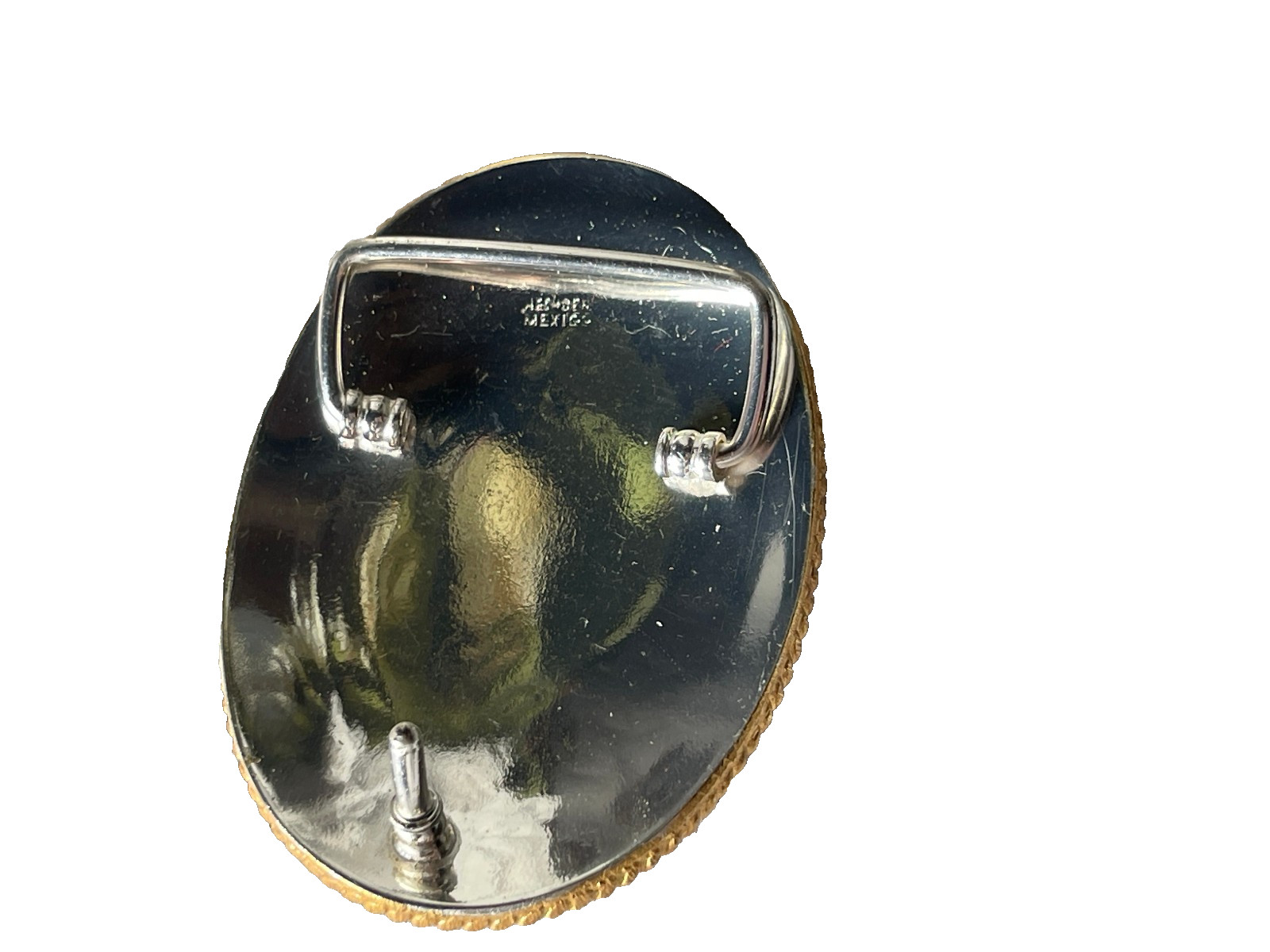 Western Initial Belt Buckle 3.5 x 2 5/8 in Oval S Silver Engraved Gold 1.75
