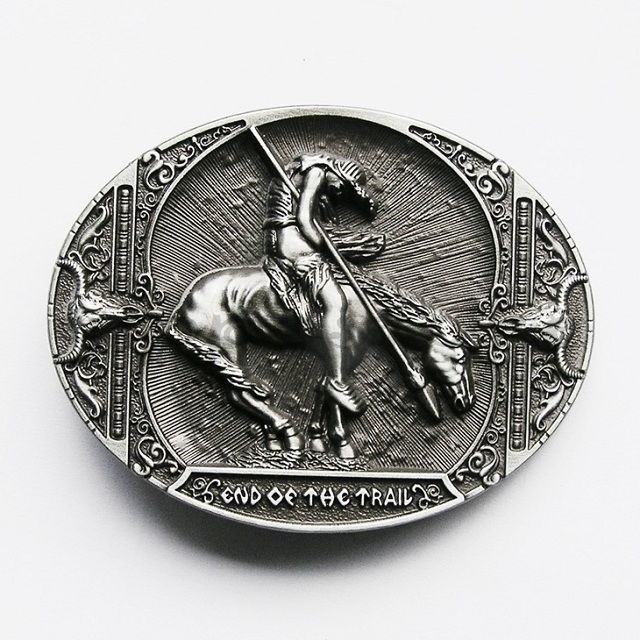 End of Trail Metal Belt Buckle