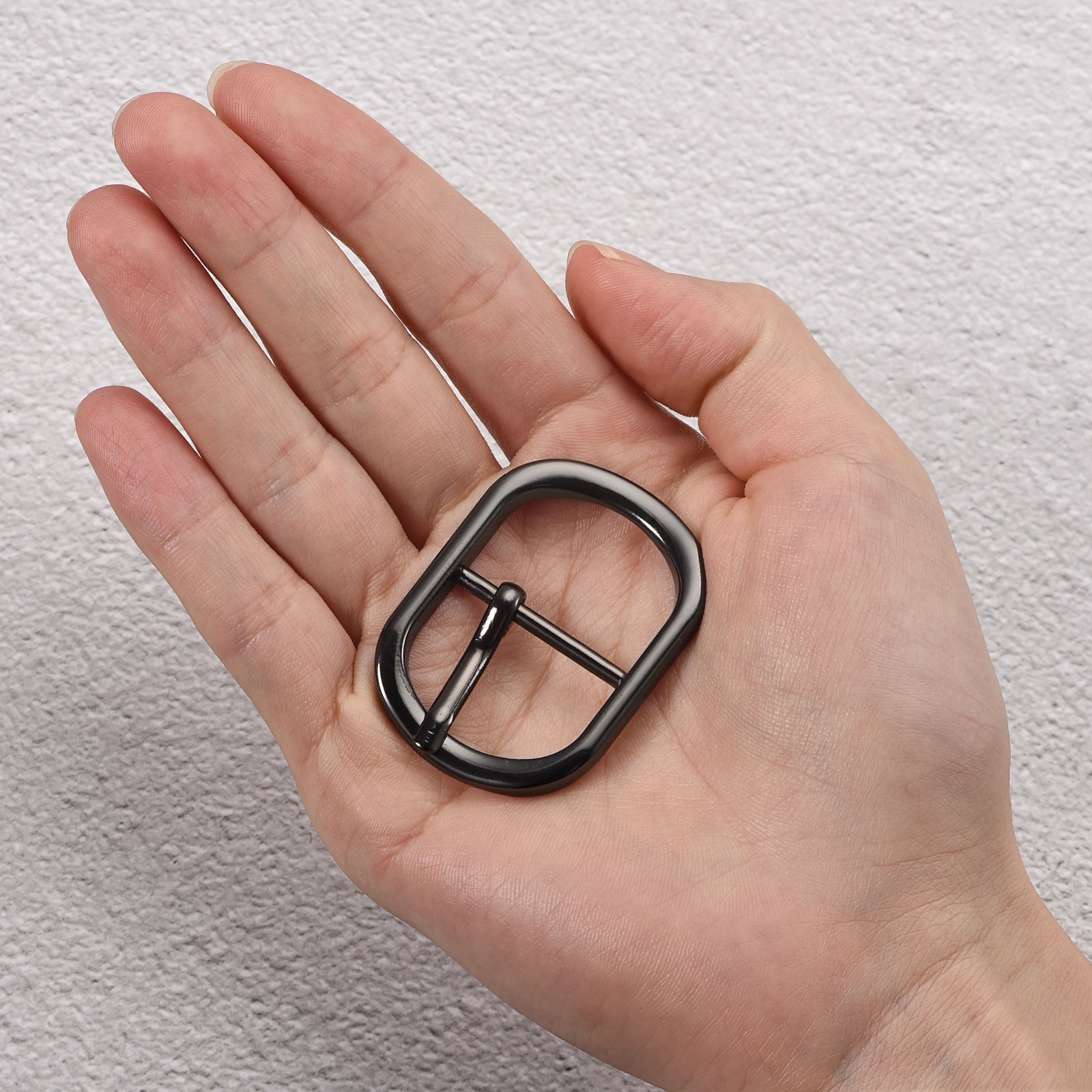 4Pcs 0.94&Prime; Single Prong Belt Buckle Oval Center Bar Buckles for Belt Black
