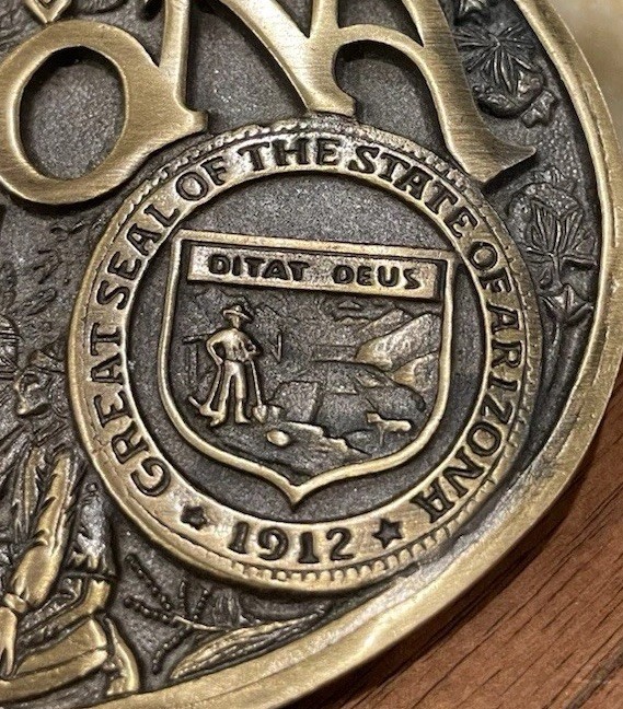 Montana Silversmiths Arizona State Heritage Attitude Belt Buckle Brass Oval